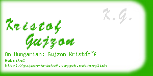 kristof gujzon business card